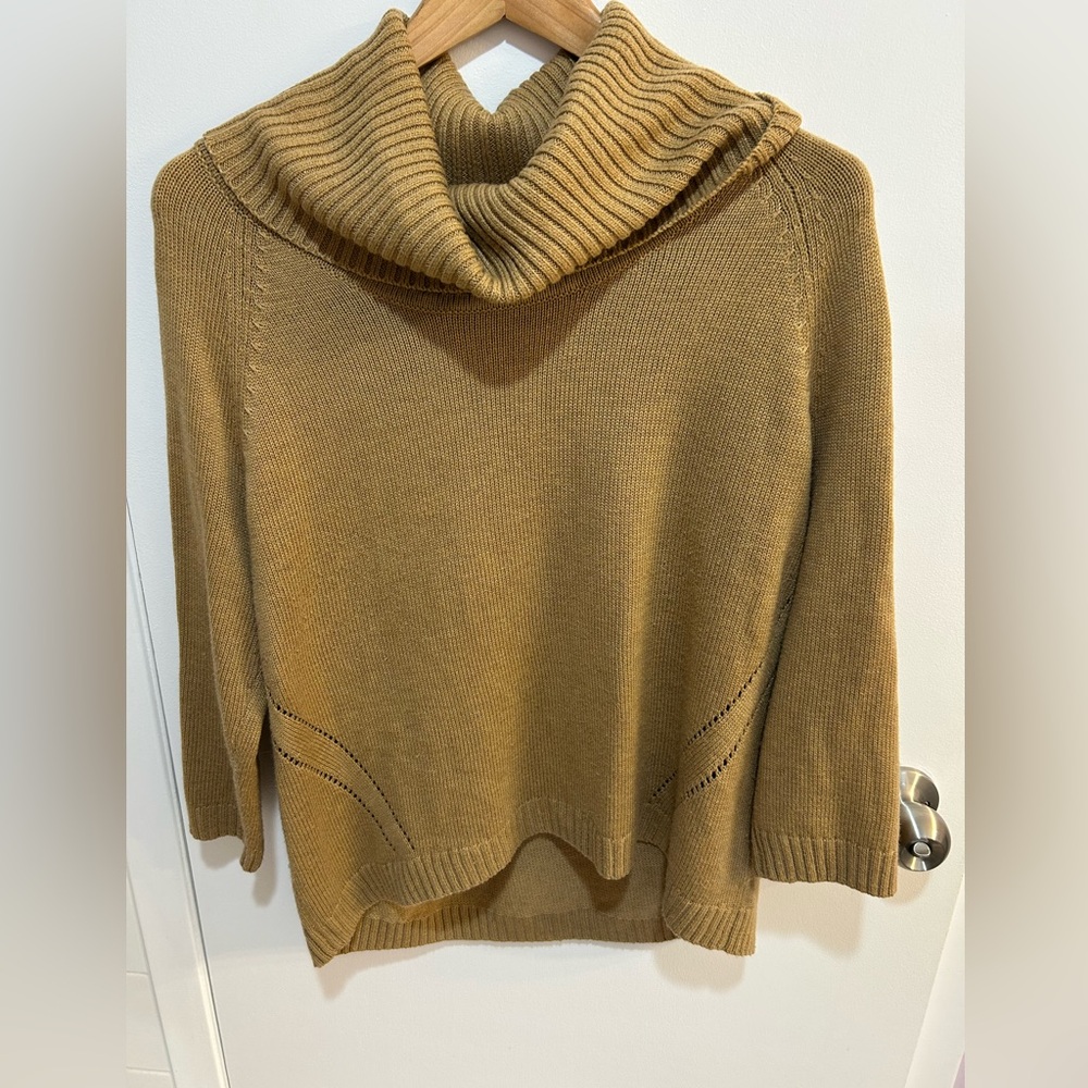 INC International Concepts Camel Cowl Neck Sweater